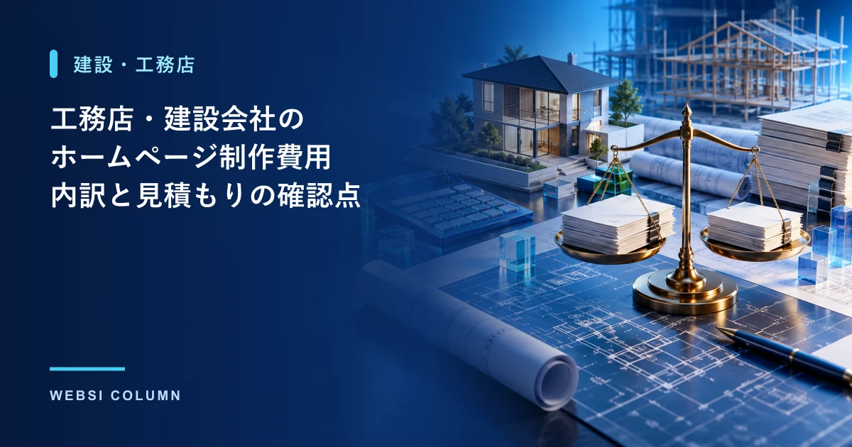 工務店・建設会社のホームページ制作費用を確認するイメージ