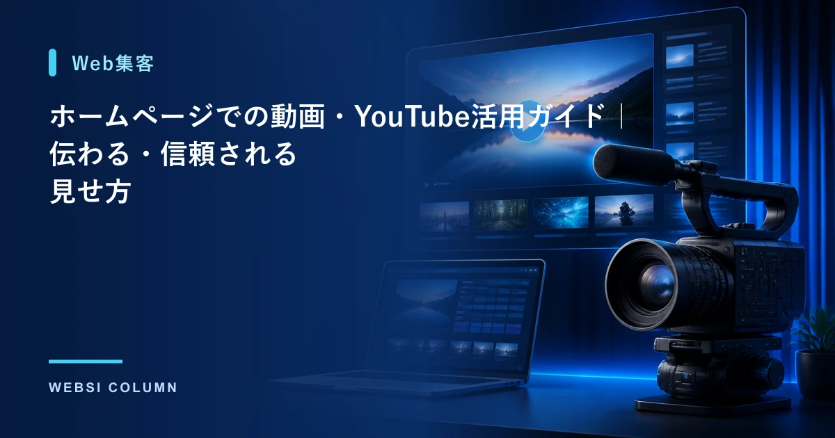 ホームページでの動画・YouTube活用を解説するイメージ